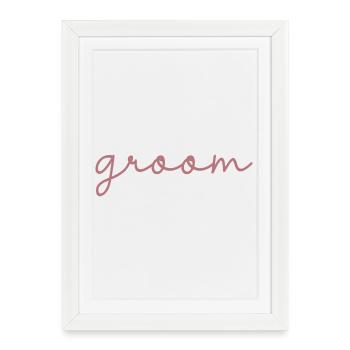 Groom Cool Matching Couple Wedding Party Mariage - Affiche encadrée (27 × 37 cm) - blanc - Devant