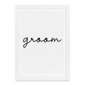 Groom Cool Matching Couple Wedding Party Mariage - Affiche encadrée (27 × 37 cm) - blanc - Devant