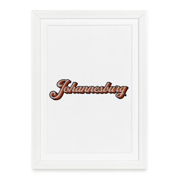 Johannesburg Retro Script - Framed poster (27 × 37 cm) - white - Front