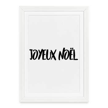 NOËL. JOYEUX NOËL. MERRY CHRISTMAS. NOUVEL AN. NOU - Affiche encadrée (27 × 37 cm) - blanc - Devant