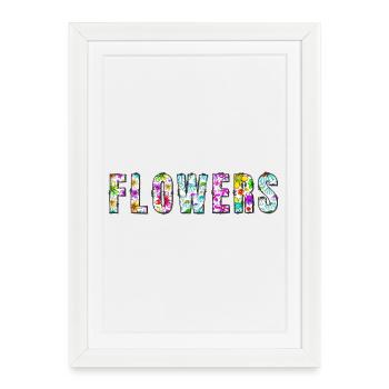 Fleurs florales - Affiche encadrée (27 × 37 cm) - blanc - Devant