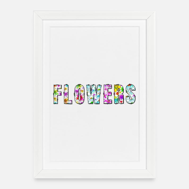 Blütenblüten - Gerahmtes Poster (27 × 37 cm) - Weiß