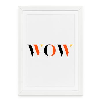 WOW tricolore - Affiche encadrée (27 × 37 cm) - blanc - Devant