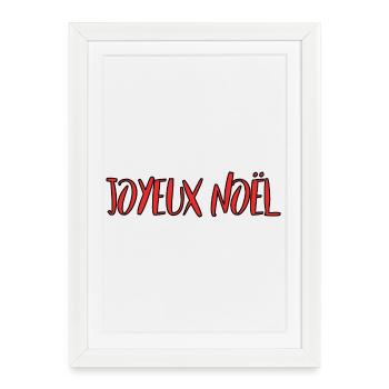 NOËL. MERRY CHRISTMAS. SAPIN. BONNE ANNEE - Affiche encadrée (27 × 37 cm) - blanc - Devant