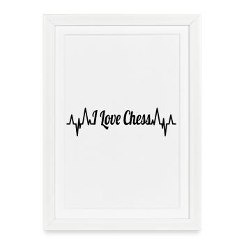 Amour du joueur d’échecs - Affiche encadrée (27 × 37 cm) - blanc - Devant