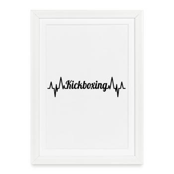 Kickboxing ECG Heartline - Affiche encadrée (27 × 37 cm) - blanc - Devant