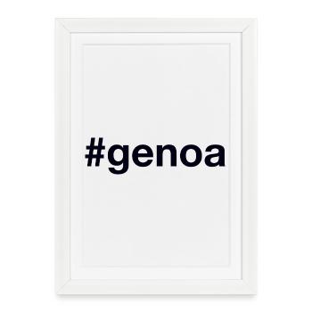 Hashtag GÊNES - Affiche encadrée (27 × 37 cm) - blanc - Devant