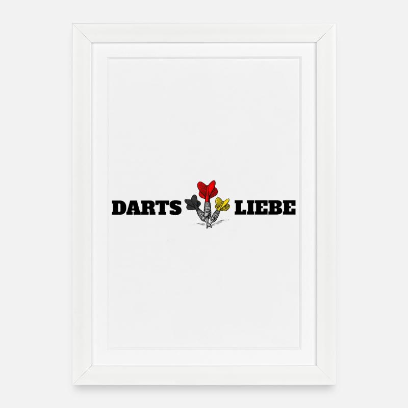 Darts ist Liebe - Gerahmtes Poster (27 × 37 cm) - Weiß