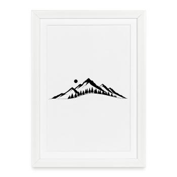 Mountain horizon - Framed poster (27 × 37 cm) - white - Front