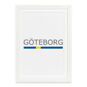 Drapeau de la Suède - Göteborg - Sverige - Suède - Affiche encadrée (27 × 37 cm) - blanc - Devant