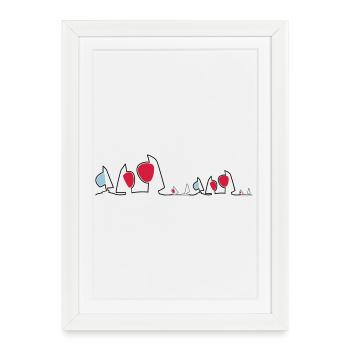 Regatta Skyline Sailboats Sailing Sailing Boats - Framed poster (27 × 37 cm) - white - Front