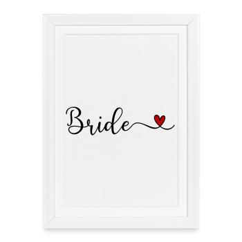 Mariée - Affiche encadrée (27 × 37 cm) - blanc - Devant