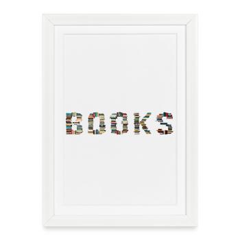 BOOKS – When reading becomes a form - Framed poster (27 × 37 cm) - white - Front