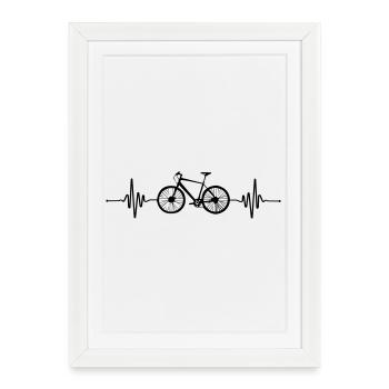 Heartbeat Beat Bike - Framed poster (27 × 37 cm) - white - Front