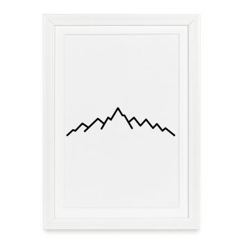 Mountains Line Mountain Horizon - Framed poster (27 × 37 cm) - white - Front