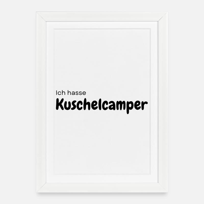 Campeur câlin - Affiche encadrée (27 × 37 cm) - blanc