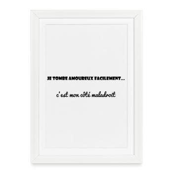 JE T'AIME. COUPLE. AMOUR. LOVE. VIE. PHILOSOPHIE.  - Affiche encadrée (27 × 37 cm) - blanc - Devant