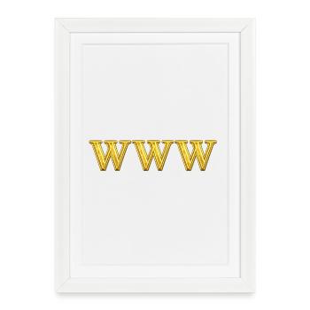Golden Triple-W motif - Framed poster (27 × 37 cm) - white - Front