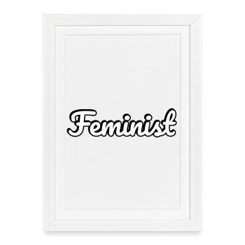féministe - Affiche encadrée (27 × 37 cm) - blanc - Devant
