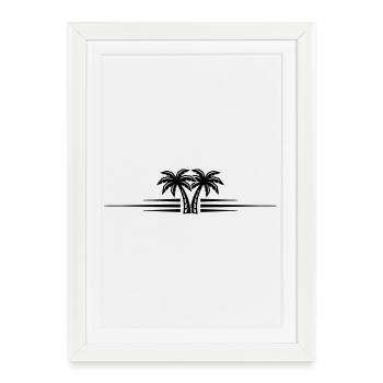 Palm Tree Icon Line - Framed poster (27 × 37 cm) - white - Front