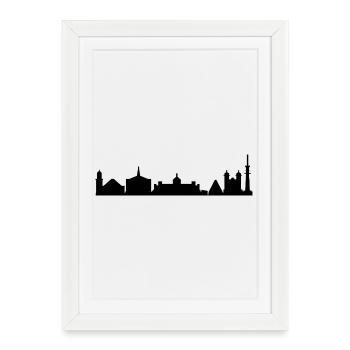 Karlsruhe skyline - Framed poster (27 × 37 cm) - white - Front