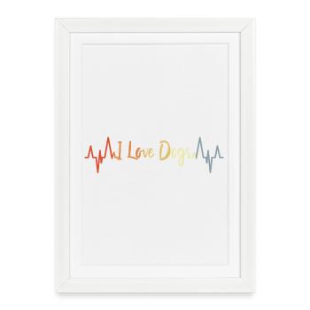 Dog Lover Heartline - Framed poster (27 × 37 cm) - white - Front
