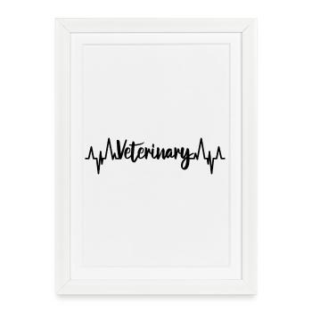 Veterinary pulse rate - Framed poster (27 × 37 cm) - white - Front