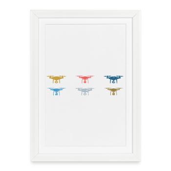 Heartbeat Drone Drones - Framed poster (27 × 37 cm) - white - Front