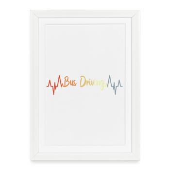 Bus Cardiogram - Framed poster (27 × 37 cm) - white - Front
