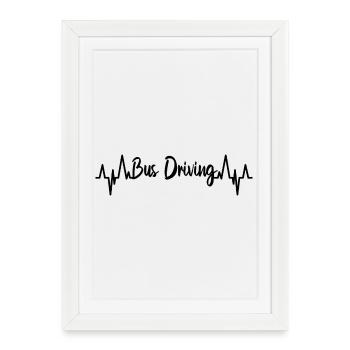 Bus driver ECG - Framed poster (27 × 37 cm) - white - Front