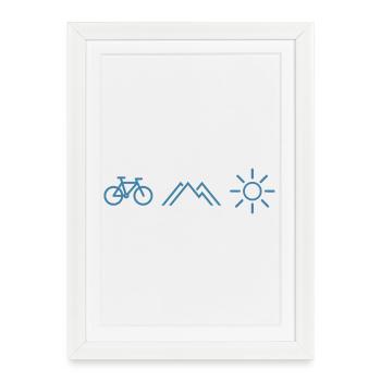 Soleil des montagnes cyclables - Affiche encadrée (27 × 37 cm) - blanc - Devant