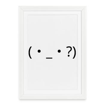 Confused Emote (・_・?) Question mark - Framed poster (27 × 37 cm) - white - Front
