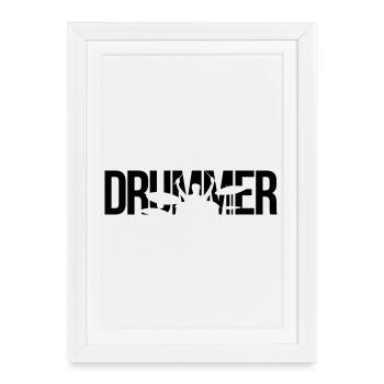 drummer - Framed poster (27 × 37 cm) - white - Front