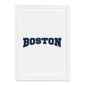 Boston Block Font Logo - Framed poster (27 × 37 cm) - white - Front