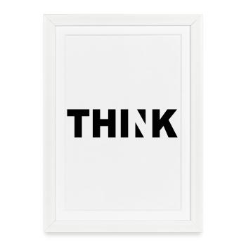 Think - Framed poster (27 × 37 cm) - white - Front