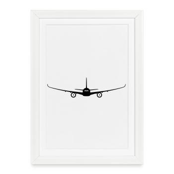 Avion - Affiche encadrée (27 × 37 cm) - blanc - Devant