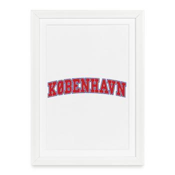 Police de bloc København Rouge Bleu - Affiche encadrée (27 × 37 cm) - blanc - Devant