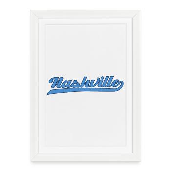 Design de lettrage à Nashville, Tennessee - Affiche encadrée (27 × 37 cm) - blanc - Devant