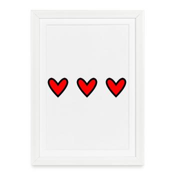 RETIREMENT. HAPPY RETIREMENT. HAPPY RETIREMENT. HEART - Framed poster (27 × 37 cm) - white - Front
