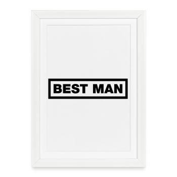 Best Man Element Top (Bachelor Party MC Rocker Cowl Design) - Affiche encadrée (27 × 37 cm) - blanc - Devant