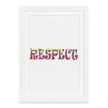 Respect, Anglais - Affiche encadrée (27 × 37 cm) - blanc - Devant