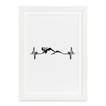 Palpitations ECG des vététistes - Affiche encadrée (27 × 37 cm) - blanc - Devant