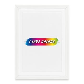 j’adore les couleurs - Affiche encadrée (27 × 37 cm) - blanc - Devant