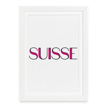 SUISSE. PAYS. GENEVE. HUMOUR. DRAPEAU. GENEVE - Affiche encadrée (27 × 37 cm) - blanc - Devant