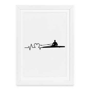 Rowing heartbeat rower one - Framed poster (27 × 37 cm) - white - Front