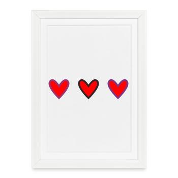COUPLE. VALENTINE'S DAY. HEART. CHRISTMAS. JUST MARRIED. - Framed poster (27 × 37 cm) - white - Front