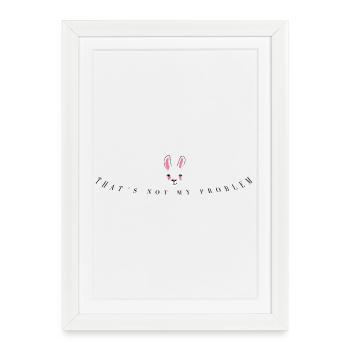 T-Shirt Lama pour Femme Ce n’est pas mon problème - Affiche encadrée (27 × 37 cm) - blanc - Devant
