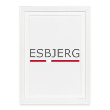 Esbjerg - Denmark Flag - Dänemark - Skandinavien - Gerahmtes Poster (27 × 37 cm) - Weiß - Vorne