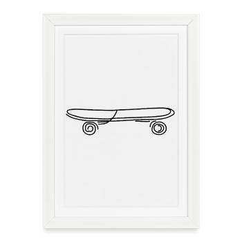 Skateboard - Framed poster (27 × 37 cm) - white - Front