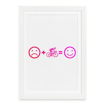 Illustration de vélo de route pour vélo de route - Affiche encadrée (27 × 37 cm) - blanc - Devant